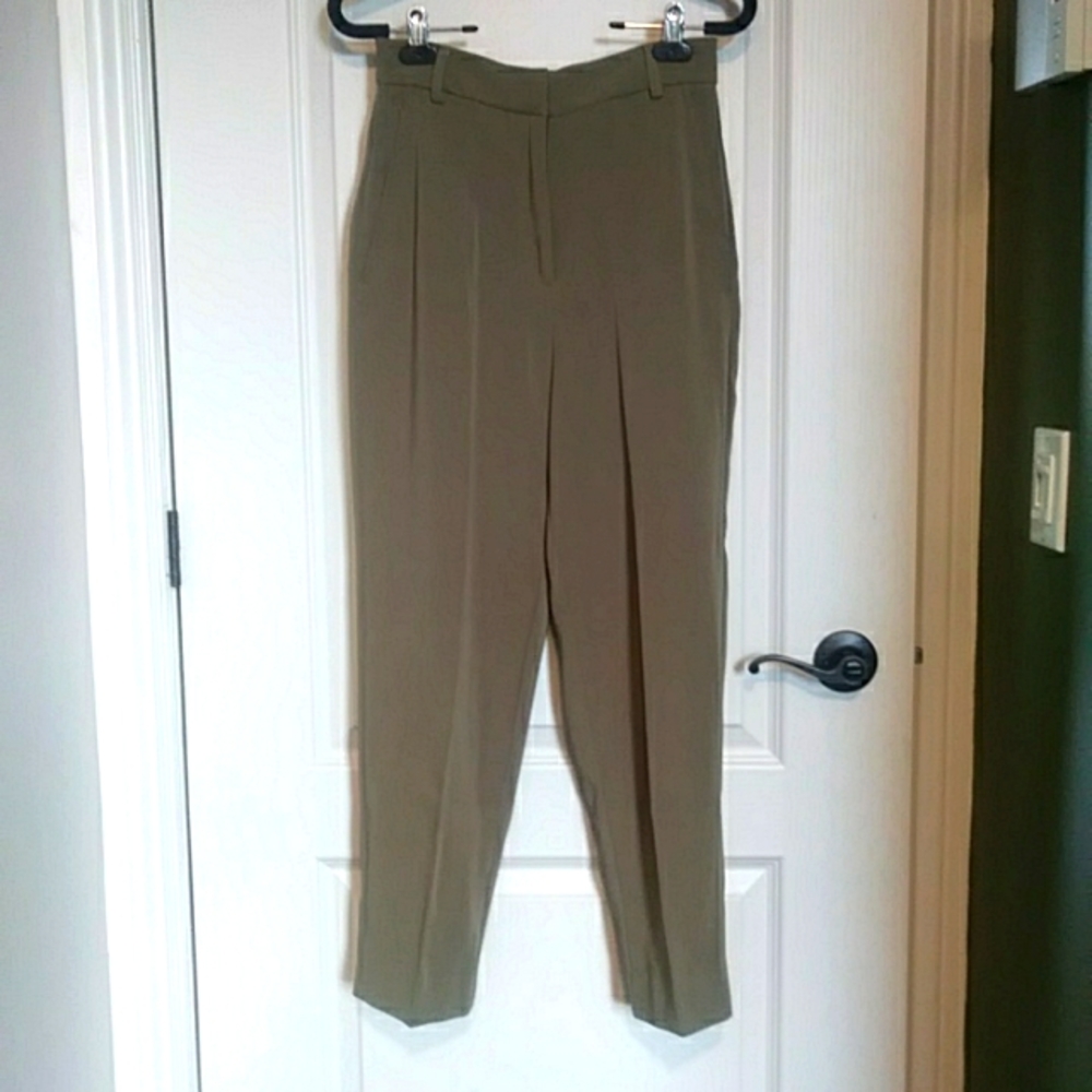 Sage green flowy trousers